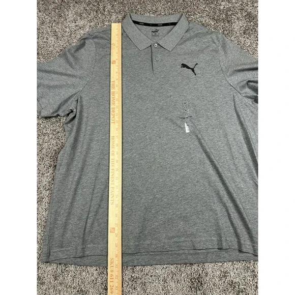 Puma Men's XXL Golf‎ Polo Shirt Gray Heather Short Sleeve Stretch Athletic - Picture 4 of 12